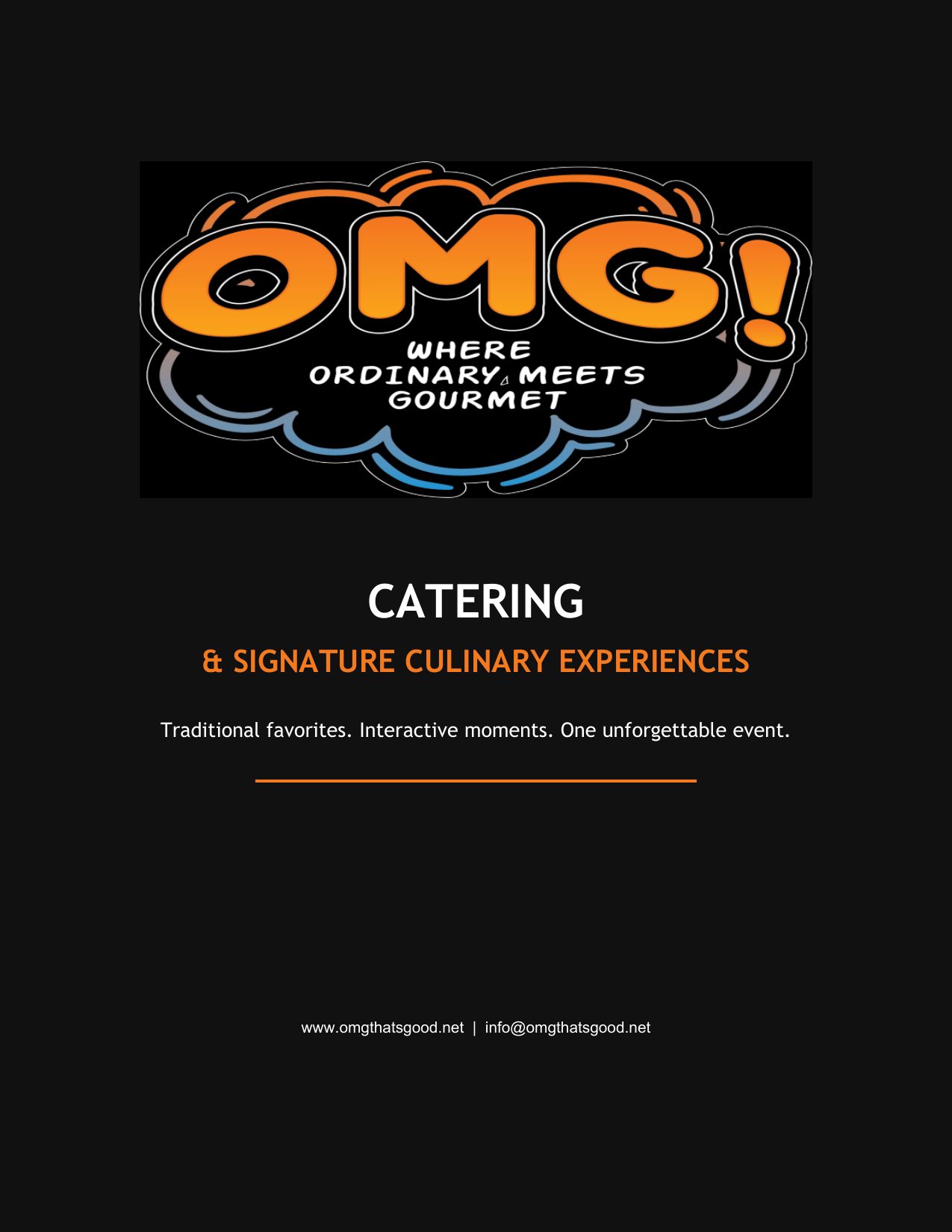 Open the OMG Catering and Signature Culinary Experiences menu